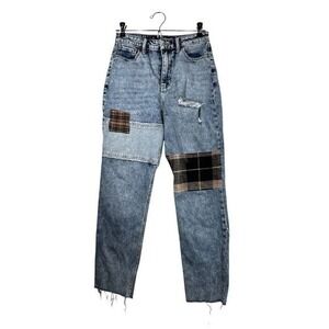 HOLLISTER Jeans Women's 25x27 1R  Distressed Acid Wash Ultra Hi Mom Fray Denim